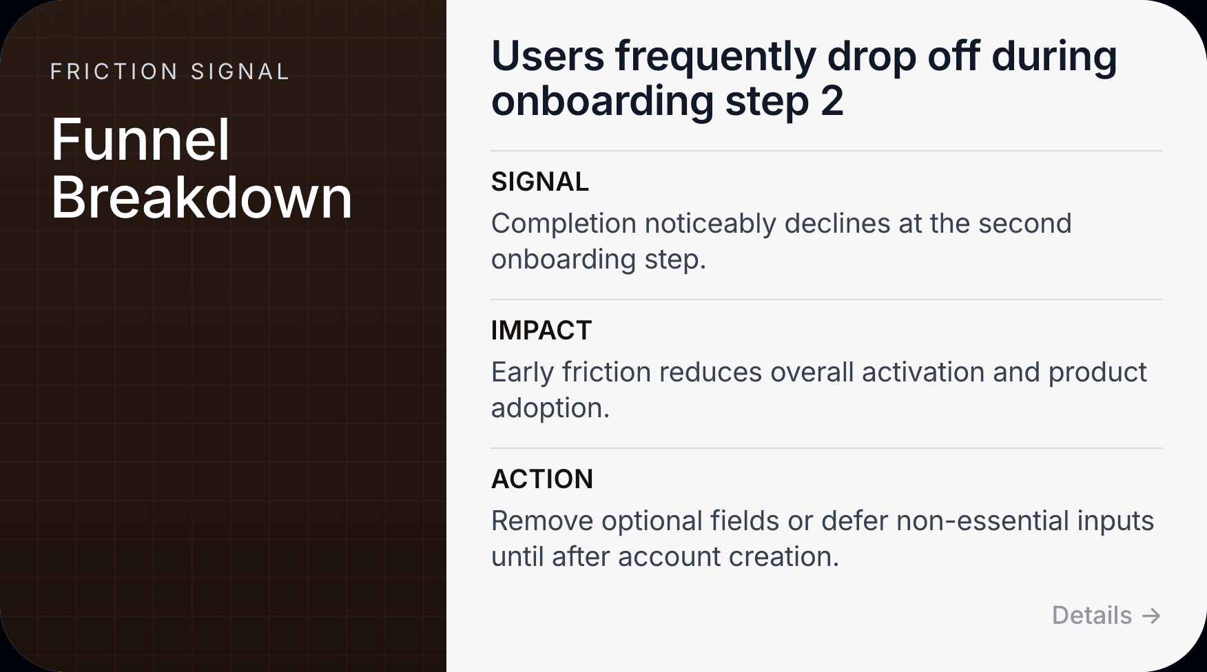 Users frequently drop off during onboarding step 2