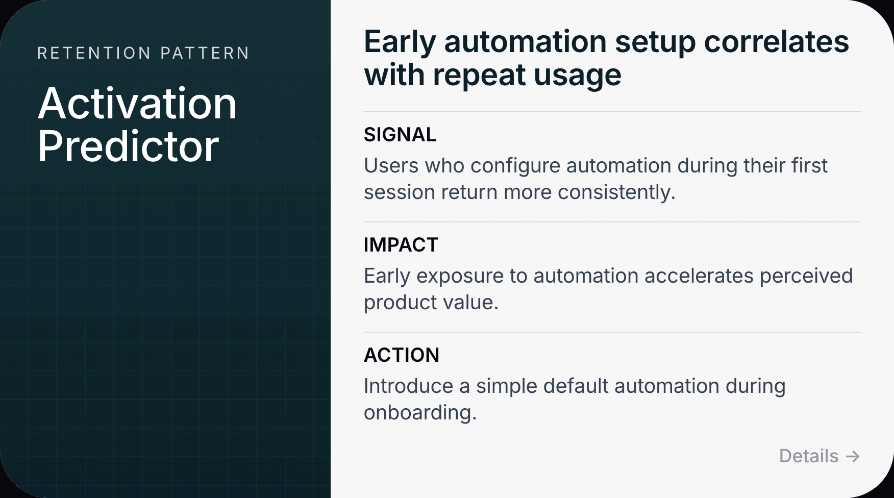Early automation setup correlates with repeat usage
